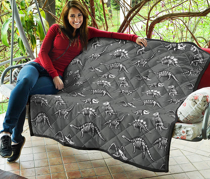 Dinosaur Fossil Pattern Print Quilt