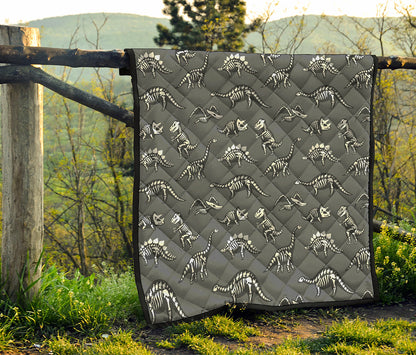 Dinosaur Fossil Pattern Print Quilt