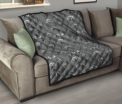 Dinosaur Fossil Pattern Print Quilt