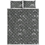 Dinosaur Fossil Pattern Print Quilt Bed Set