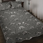 Dinosaur Fossil Pattern Print Quilt Bed Set