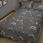 Dinosaur Fossil Pattern Print Quilt Bed Set
