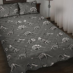 Dinosaur Fossil Pattern Print Quilt Bed Set