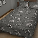 Dinosaur Fossil Pattern Print Quilt Bed Set