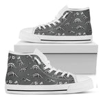 Dinosaur Fossil Pattern Print White High Top Shoes
