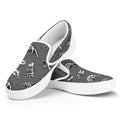 Dinosaur Fossil Pattern Print White Slip On Sneakers