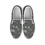 Dinosaur Fossil Pattern Print White Slip On Shoes