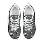 Dinosaur Fossil Pattern Print White Sneakers