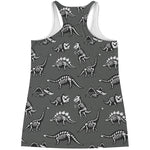 Dinosaur Fossil Pattern Print Women's Racerback Tank Top