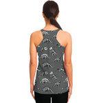 Dinosaur Fossil Pattern Print Women's Racerback Tank Top