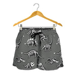 Dinosaur Fossil Pattern Print Women's Shorts