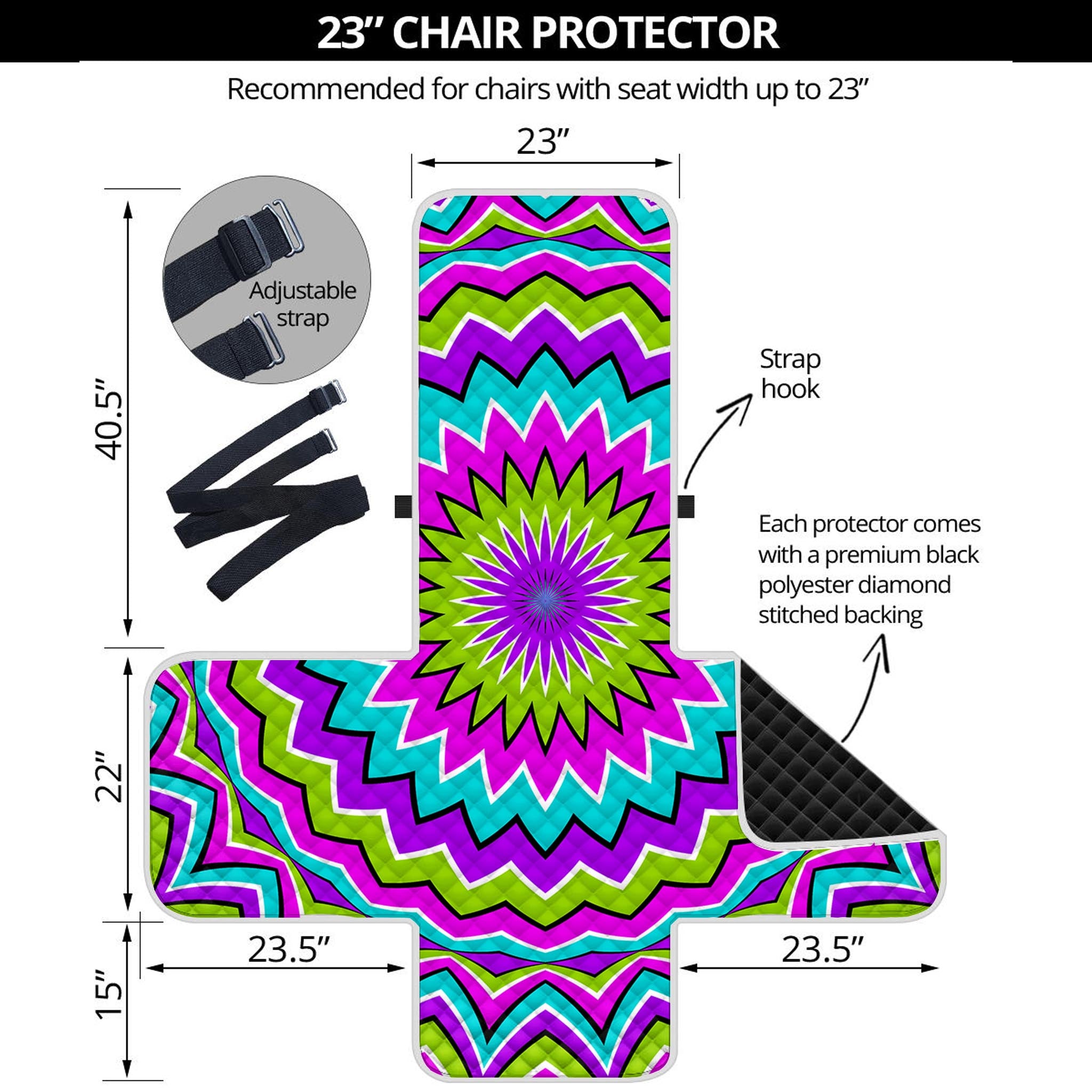 Dizzy Circle Moving Optical Illusion Armchair Protector