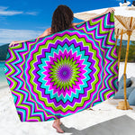 Dizzy Circle Moving Optical Illusion Beach Sarong Wrap