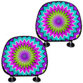 Dizzy Circle Moving Optical Illusion Car Headrest Covers