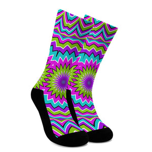 Dizzy Circle Moving Optical Illusion Crew Socks