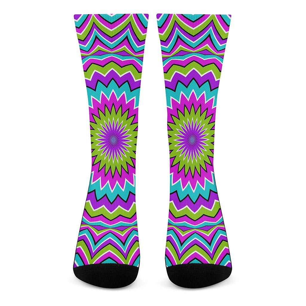 Dizzy Circle Moving Optical Illusion Crew Socks