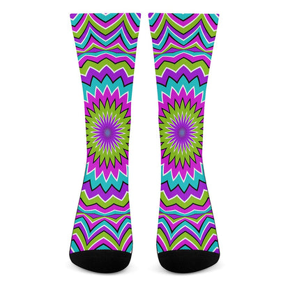 Dizzy Circle Moving Optical Illusion Crew Socks