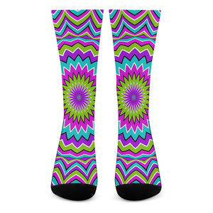 Dizzy Circle Moving Optical Illusion Crew Socks