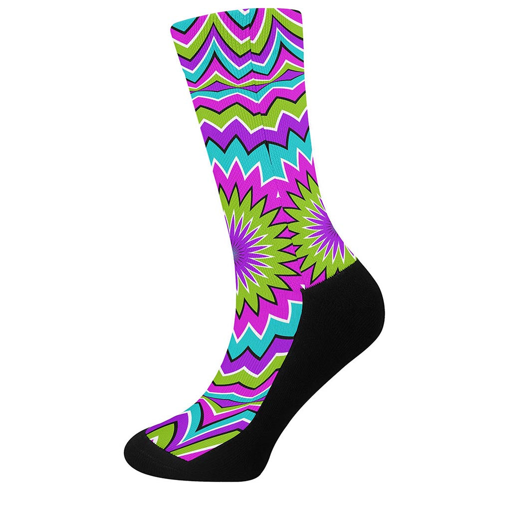 Dizzy Circle Moving Optical Illusion Crew Socks