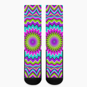 Dizzy Circle Moving Optical Illusion Crew Socks