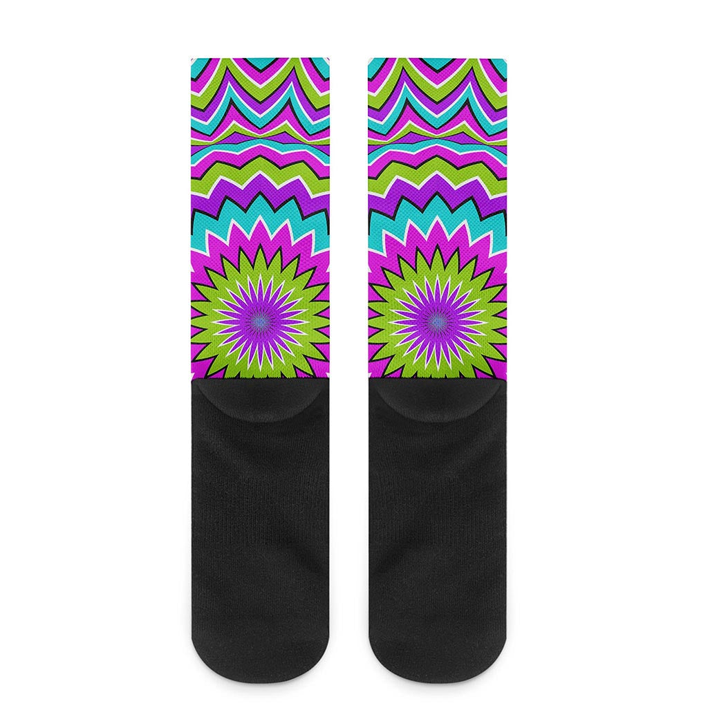 Dizzy Circle Moving Optical Illusion Crew Socks