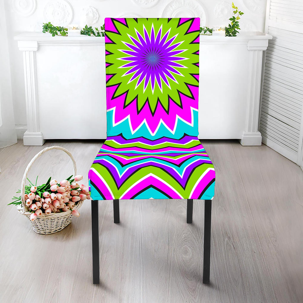 Dizzy Circle Moving Optical Illusion Dining Chair Slipcover