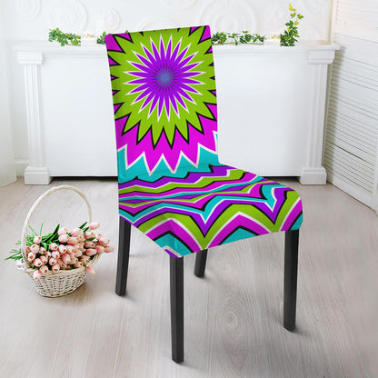 Dizzy Circle Moving Optical Illusion Dining Chair Slipcover