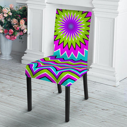 Dizzy Circle Moving Optical Illusion Dining Chair Slipcover