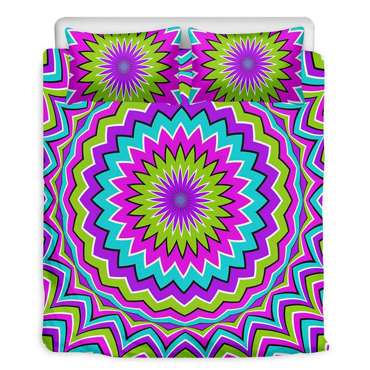 Dizzy Circle Moving Optical Illusion Duvet Cover Bedding Set