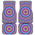 Dizzy Circle Moving Optical Illusion Front and Back Car Floor Mats