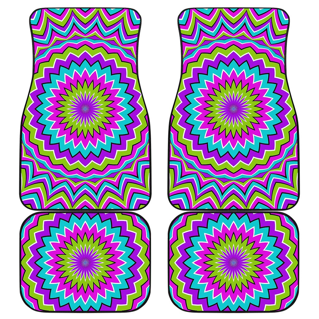 Dizzy Circle Moving Optical Illusion Front and Back Car Floor Mats