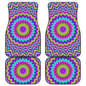 Dizzy Circle Moving Optical Illusion Front and Back Car Floor Mats