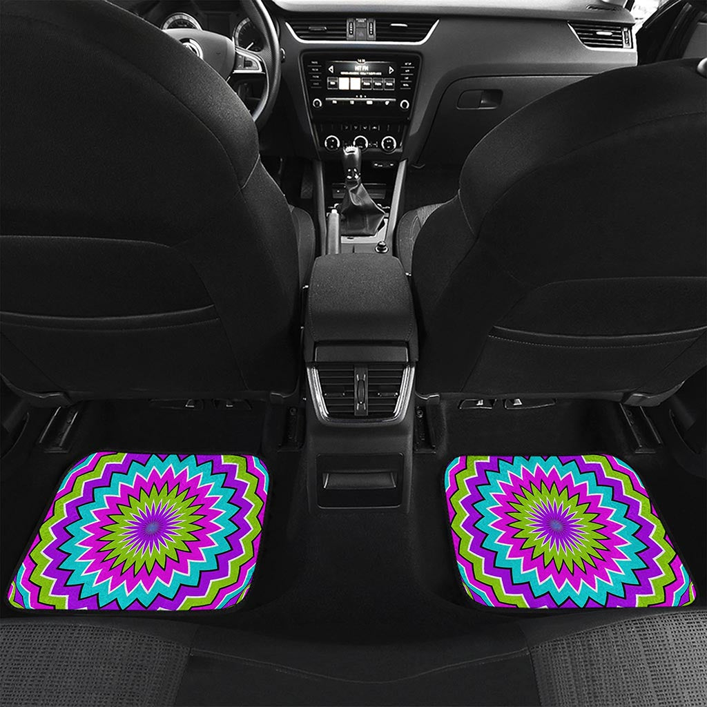 Dizzy Circle Moving Optical Illusion Front and Back Car Floor Mats