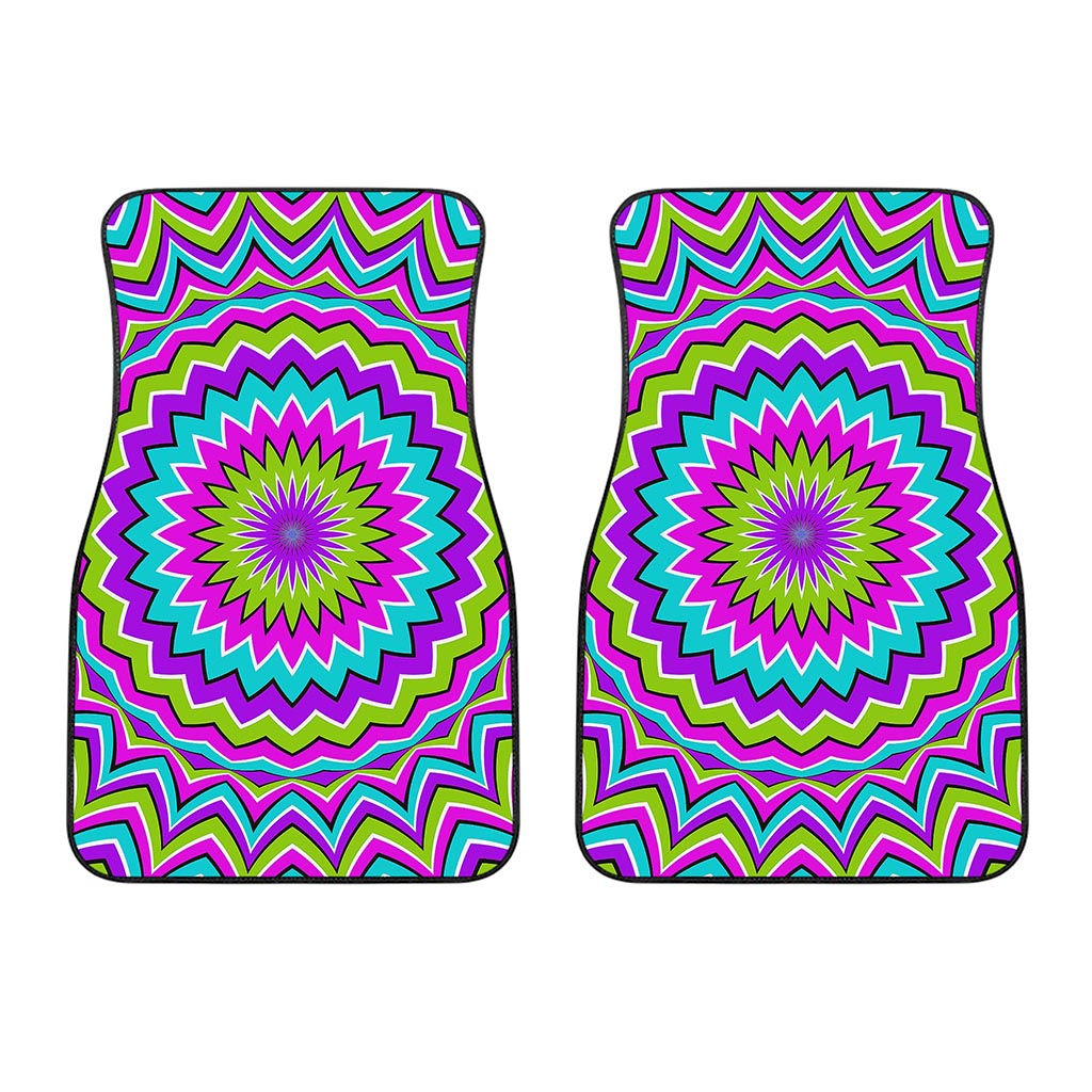 Dizzy Circle Moving Optical Illusion Front Car Floor Mats