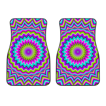 Dizzy Circle Moving Optical Illusion Front Car Floor Mats