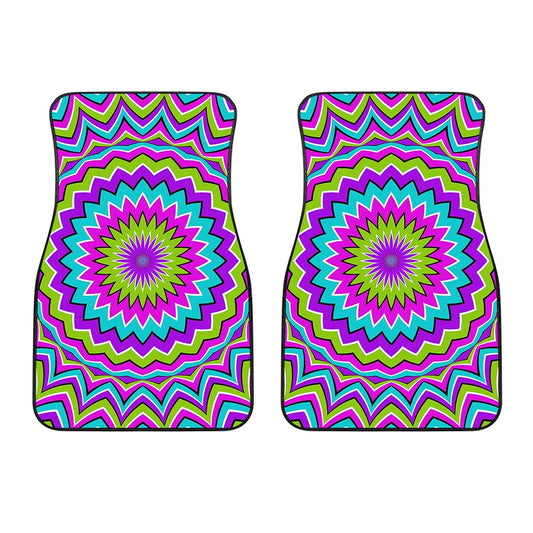 Dizzy Circle Moving Optical Illusion Front Car Floor Mats