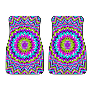 Dizzy Circle Moving Optical Illusion Front Car Floor Mats