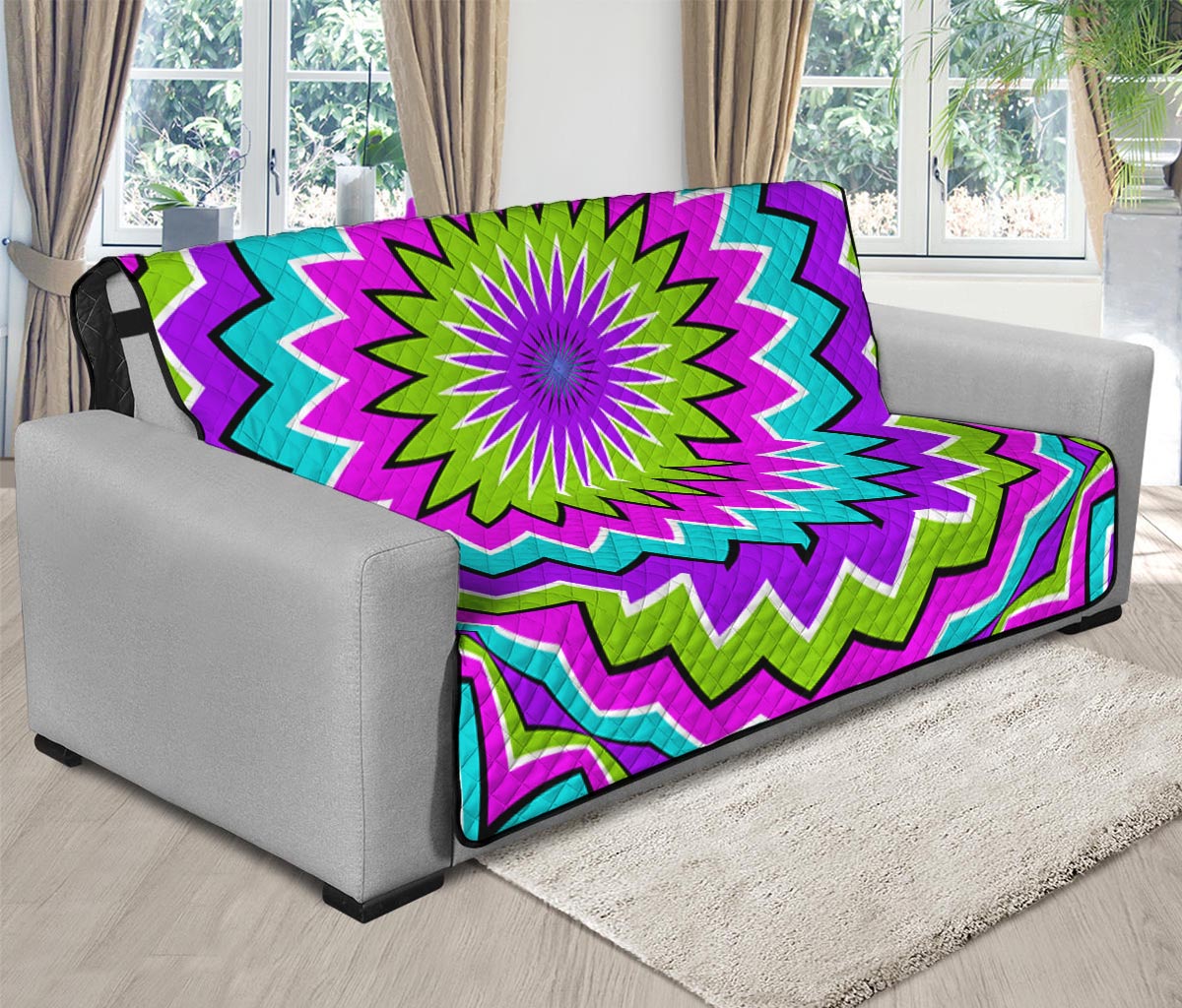 Dizzy Circle Moving Optical Illusion Futon Protector