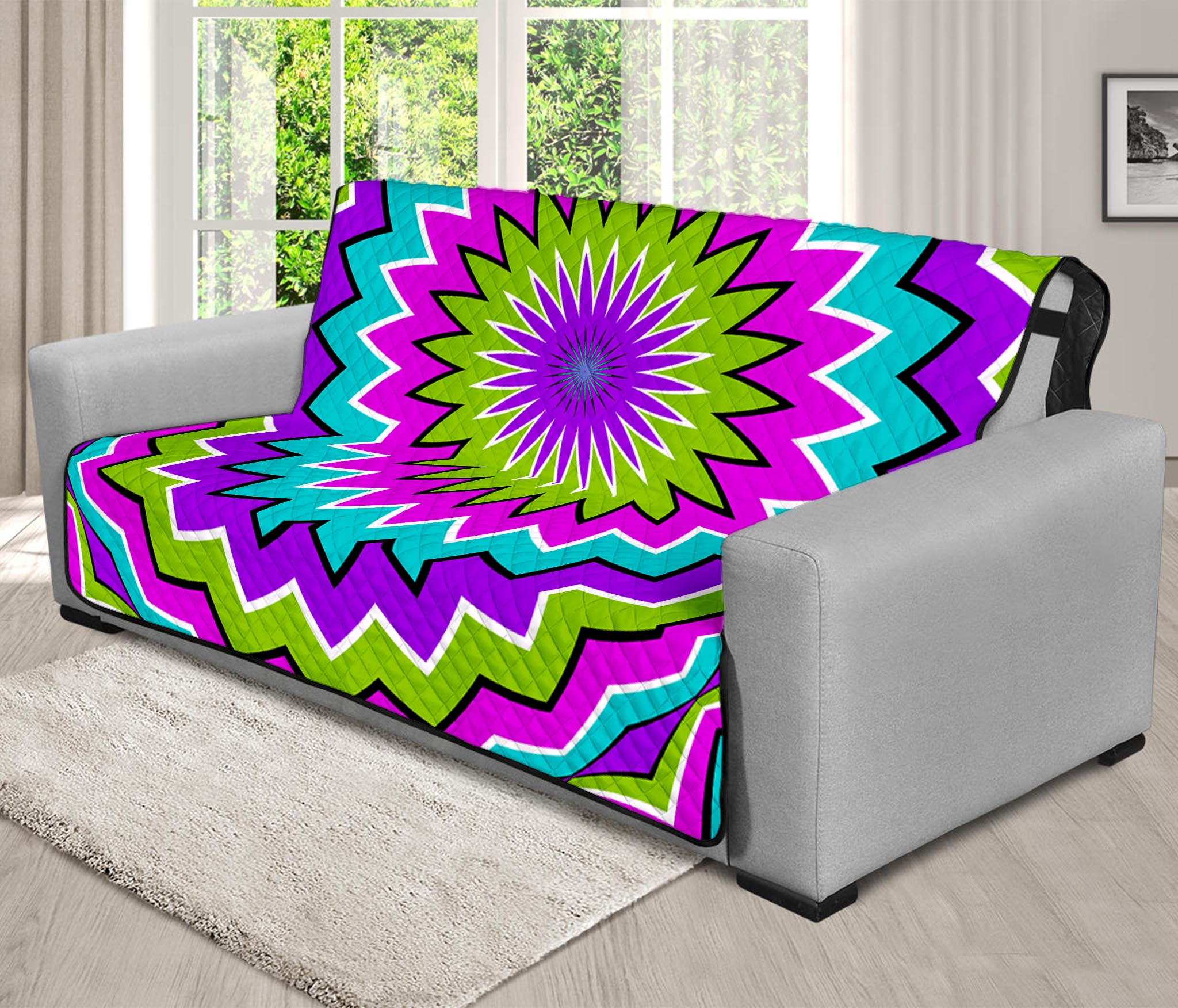 Dizzy Circle Moving Optical Illusion Futon Protector