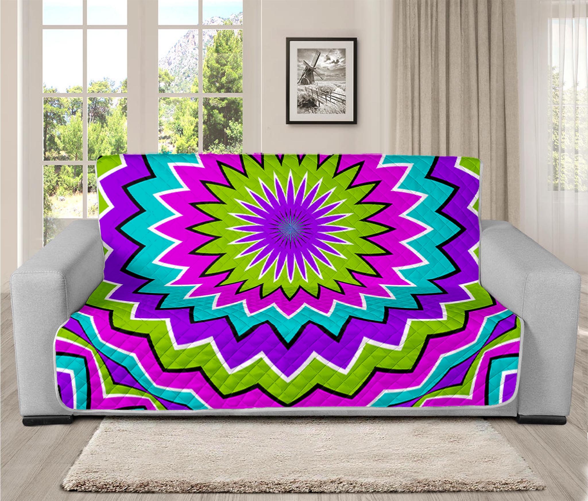 Dizzy Circle Moving Optical Illusion Futon Protector