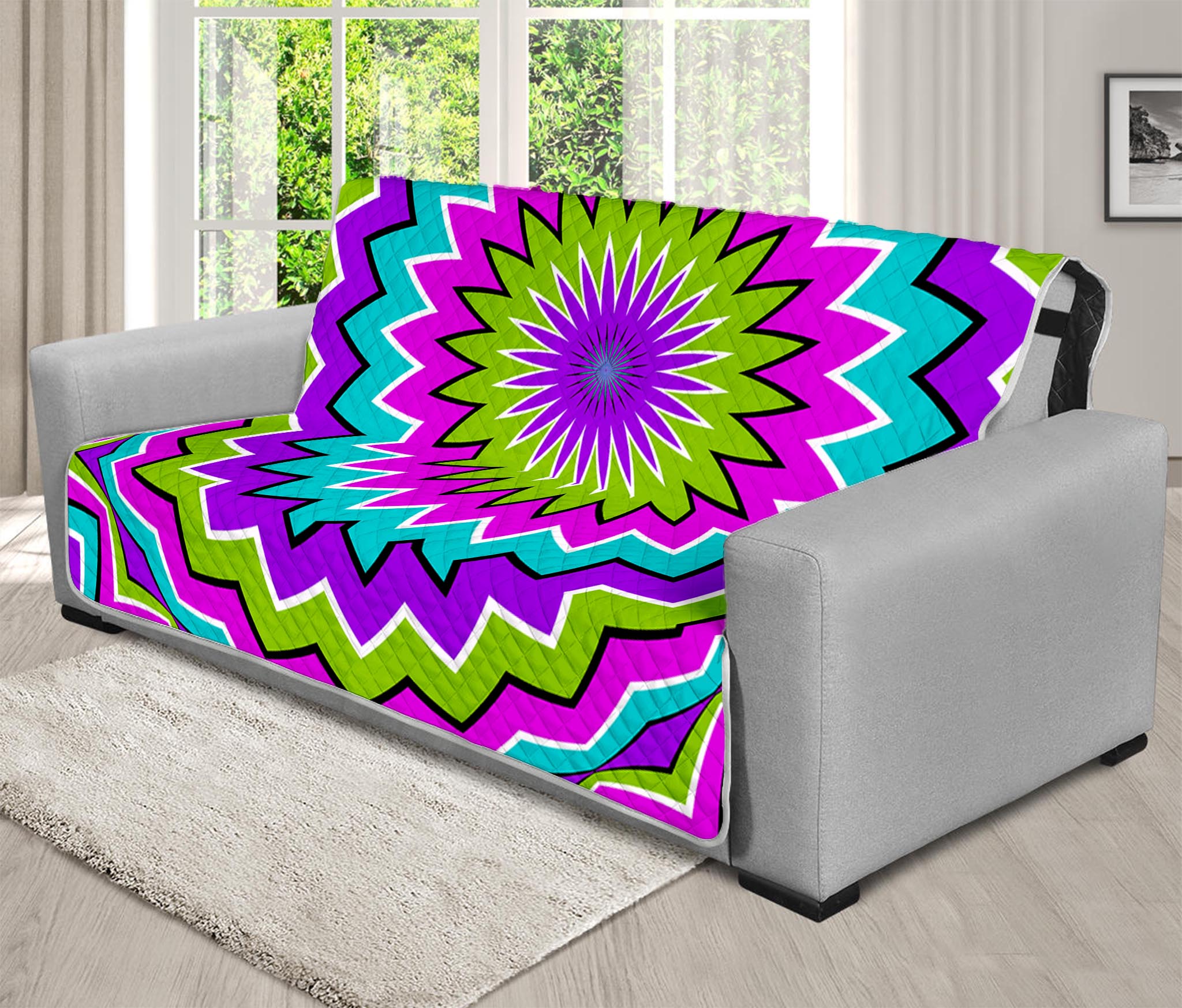 Dizzy Circle Moving Optical Illusion Futon Protector