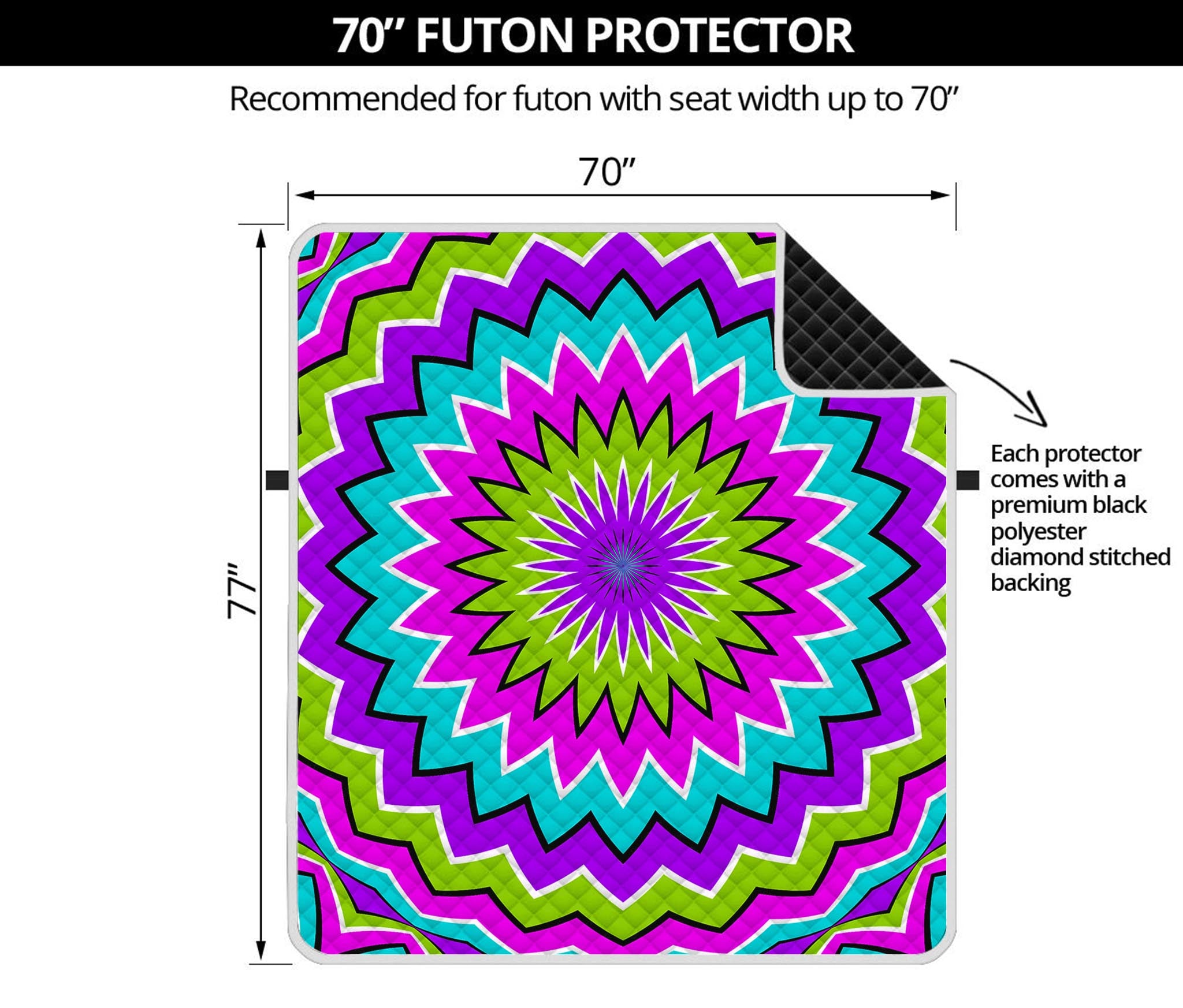 Dizzy Circle Moving Optical Illusion Futon Protector