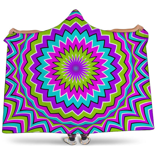 Dizzy Circle Moving Optical Illusion Hooded Blanket