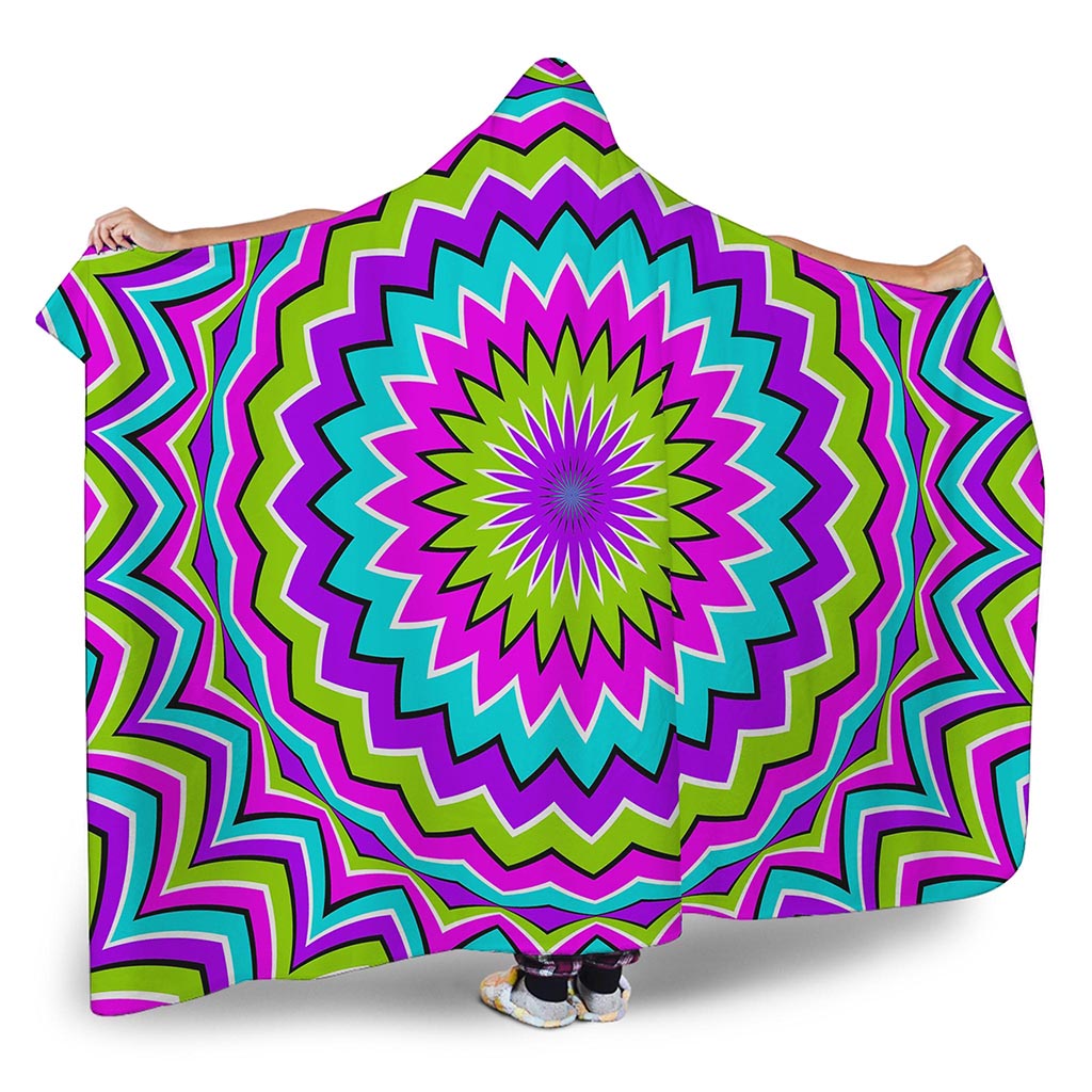 Dizzy Circle Moving Optical Illusion Hooded Blanket