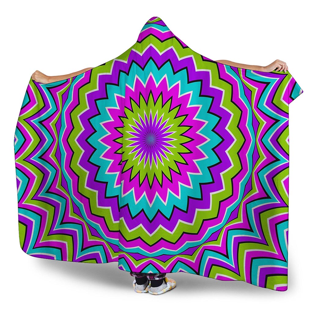 Dizzy Circle Moving Optical Illusion Hooded Blanket
