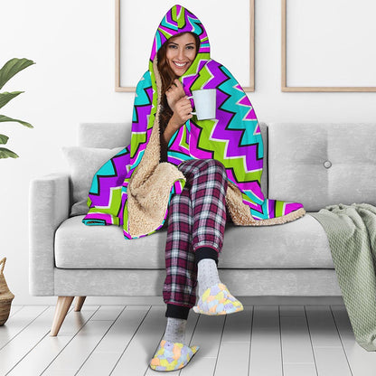 Dizzy Circle Moving Optical Illusion Hooded Blanket