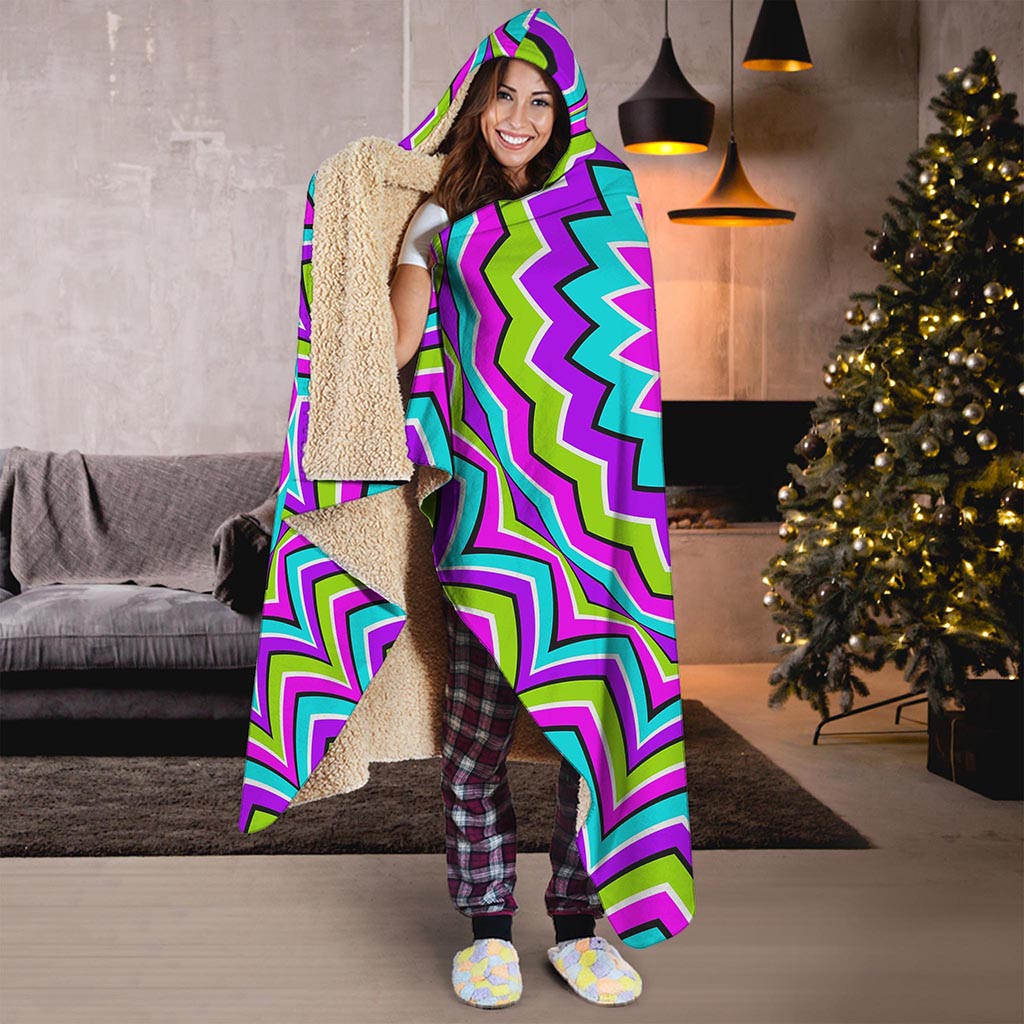 Dizzy Circle Moving Optical Illusion Hooded Blanket