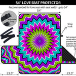 Dizzy Circle Moving Optical Illusion Loveseat Protector