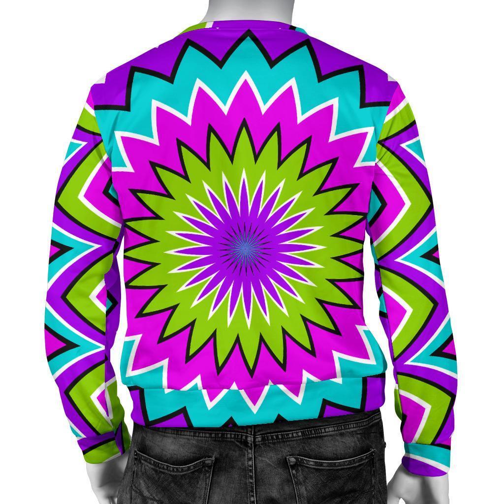 Dizzy Circle Moving Optical Illusion Men's Crewneck Sweatshirt GearFrost
