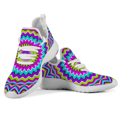 Dizzy Circle Moving Optical Illusion Mesh Knit Shoes GearFrost